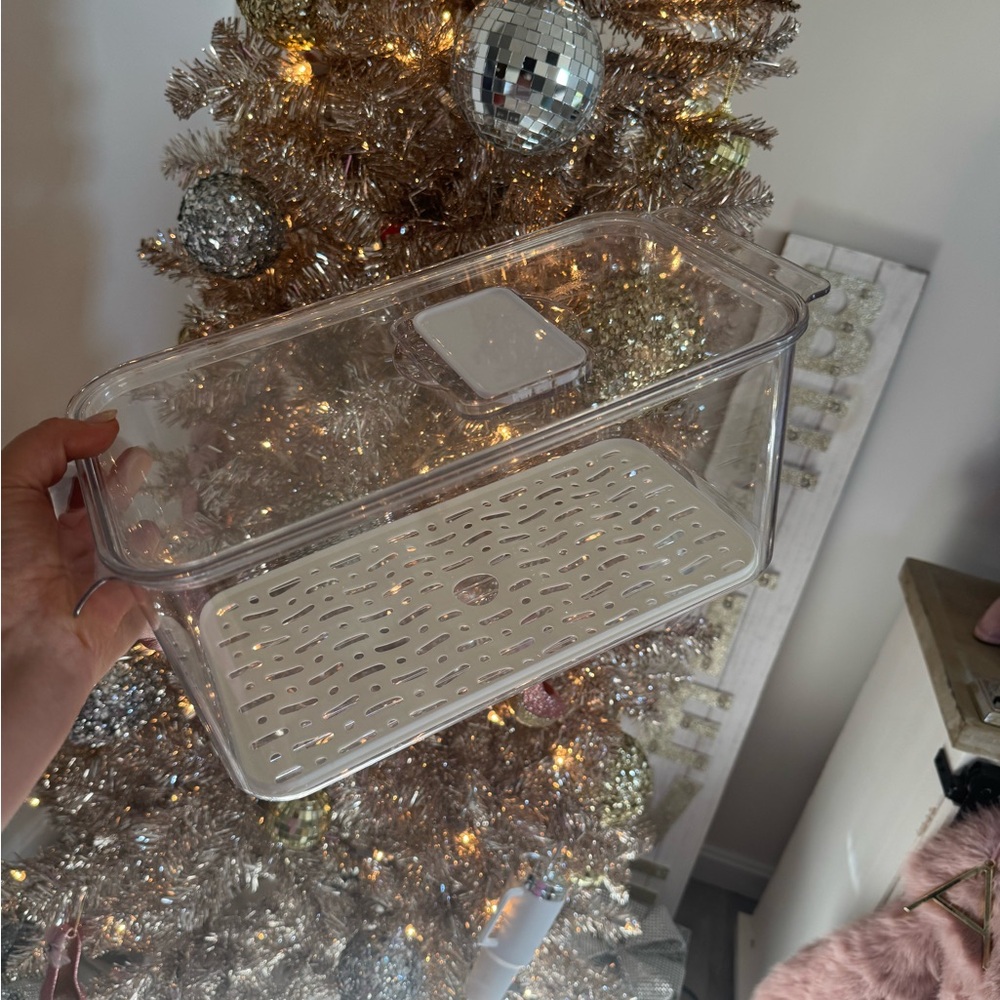 Clear Storage Container with White Tray
